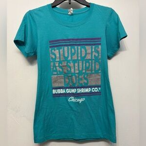 Forrest Gump Teal Graphic Tee “Stupid is as Stupid Does" Woman’s Size Small